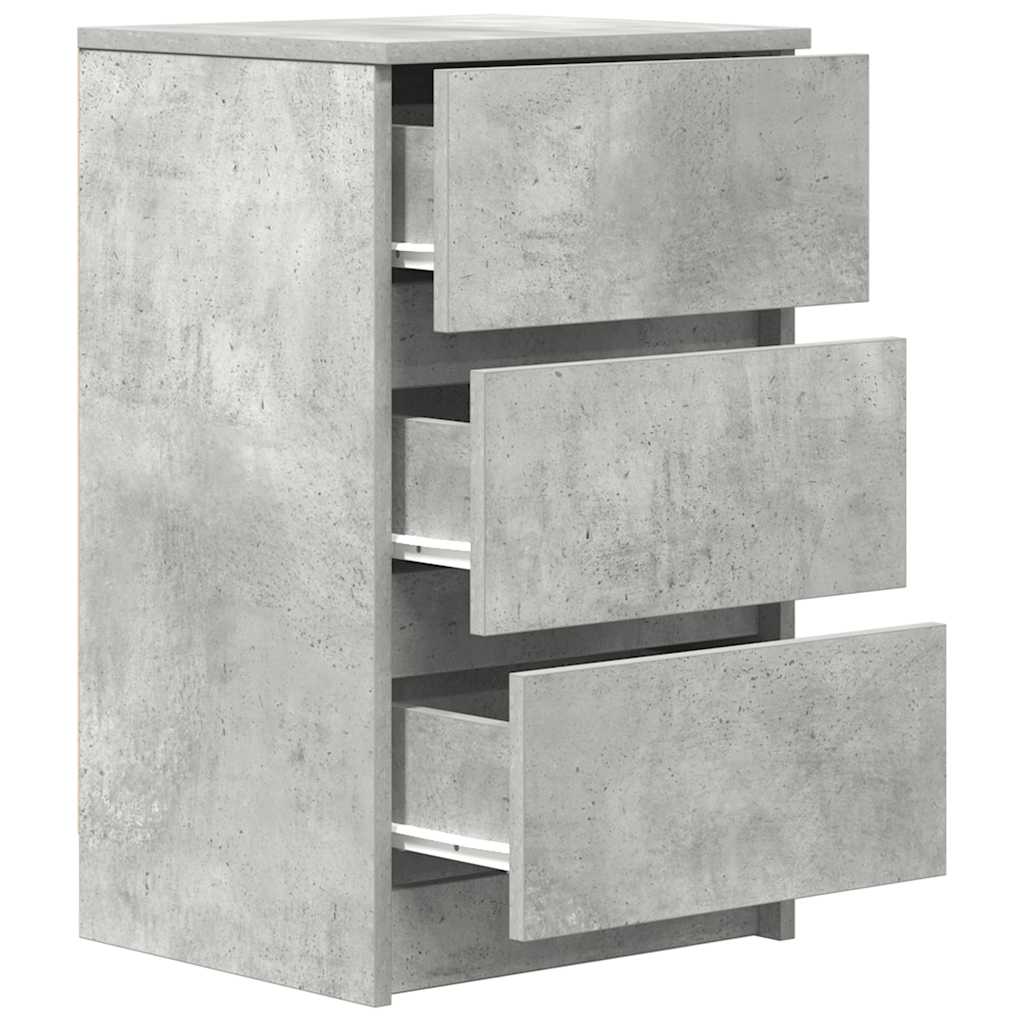 vidaXL Noptiera cu 3 sertare gri beton 39x35x65 cm vidaXL Noptiera cu 3 sertare gri beton 39x35x65 cm