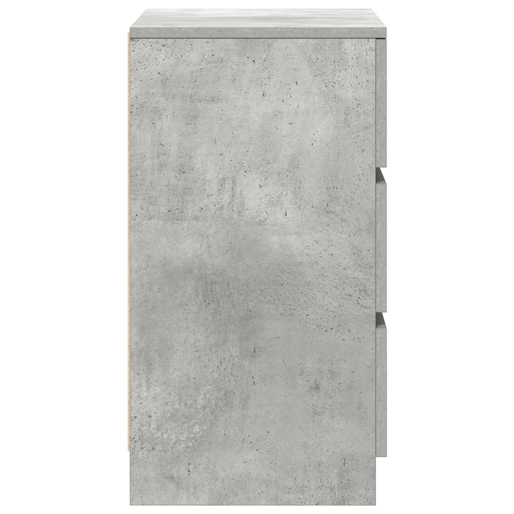 vidaXL Noptiera cu 3 sertare gri beton 39x35x65 cm vidaXL Noptiera cu 3 sertare gri beton 39x35x65 cm