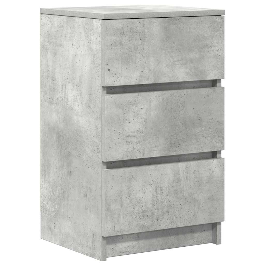 vidaXL Noptiere cu 3 sertare 2 buc Beton Gri 39x35x65 cm