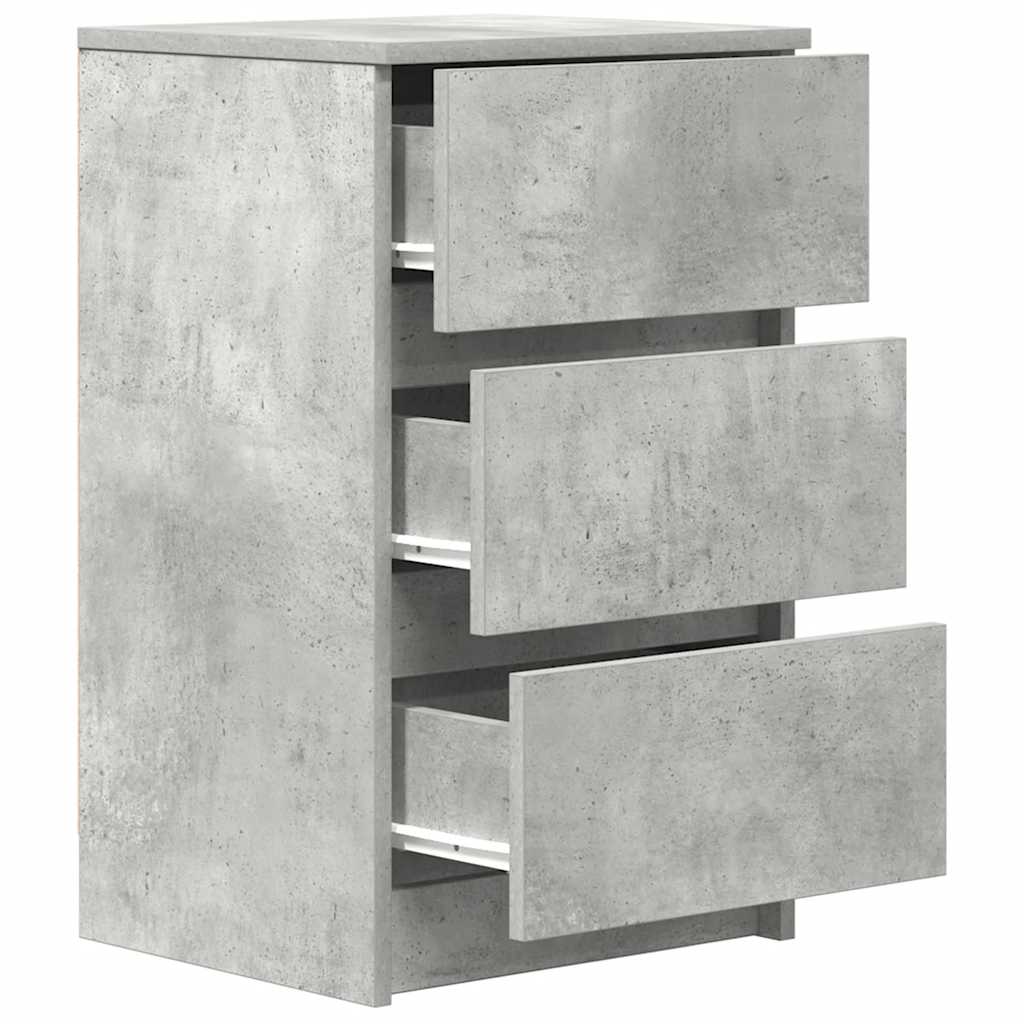 vidaXL Noptiere cu 3 sertare 2 buc Beton Gri 39x35x65 cm