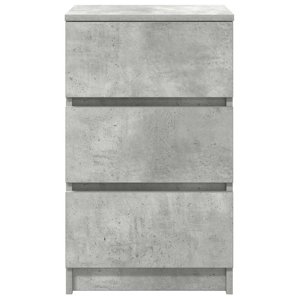 vidaXL Noptiere cu 3 sertare 2 buc Beton Gri 39x35x65 cm