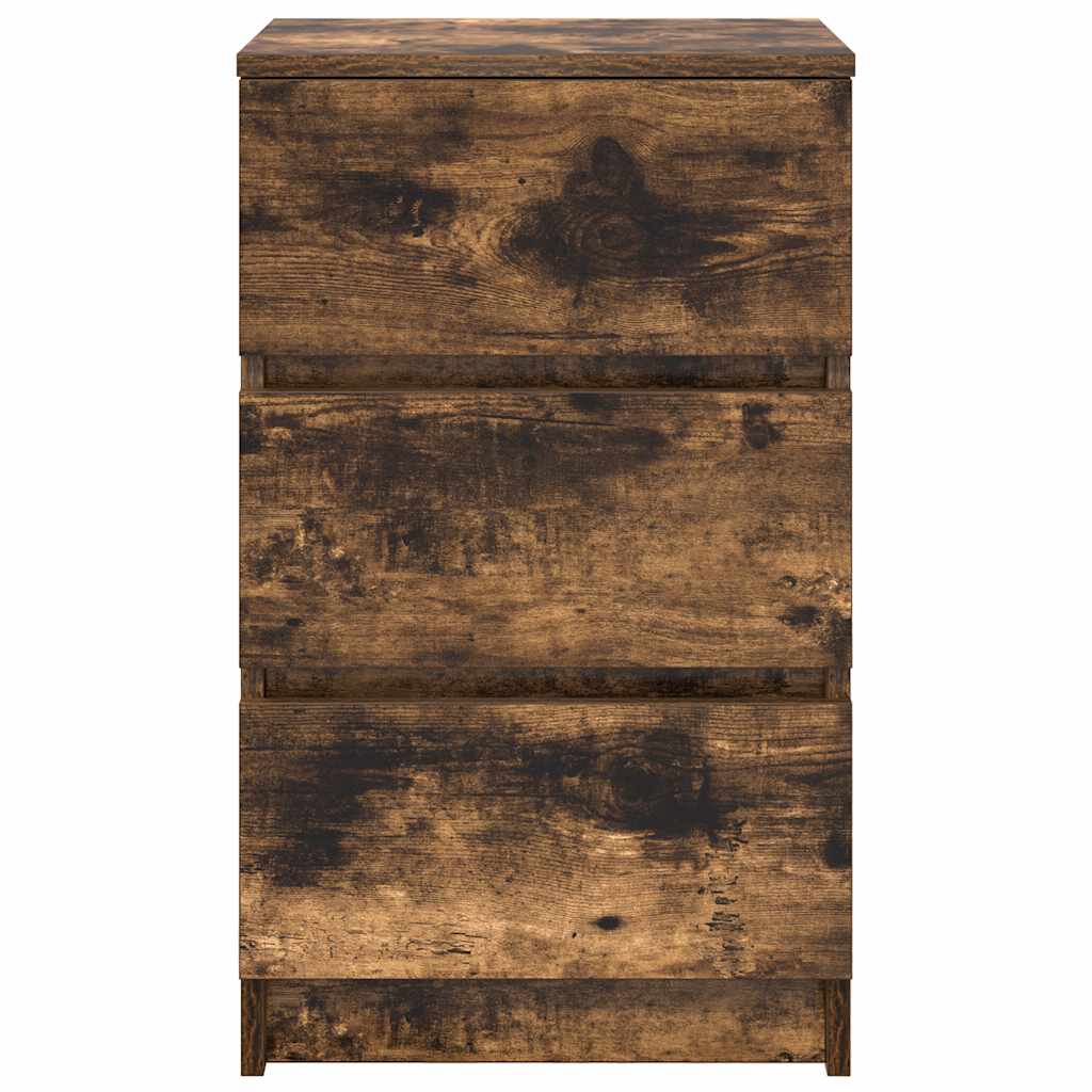 vidaXL Noptiera cu 3 sertare stejar afumat 39x35x65 cm vidaXL Noptiera cu 3 sertare stejar afumat 39x35x65 cm