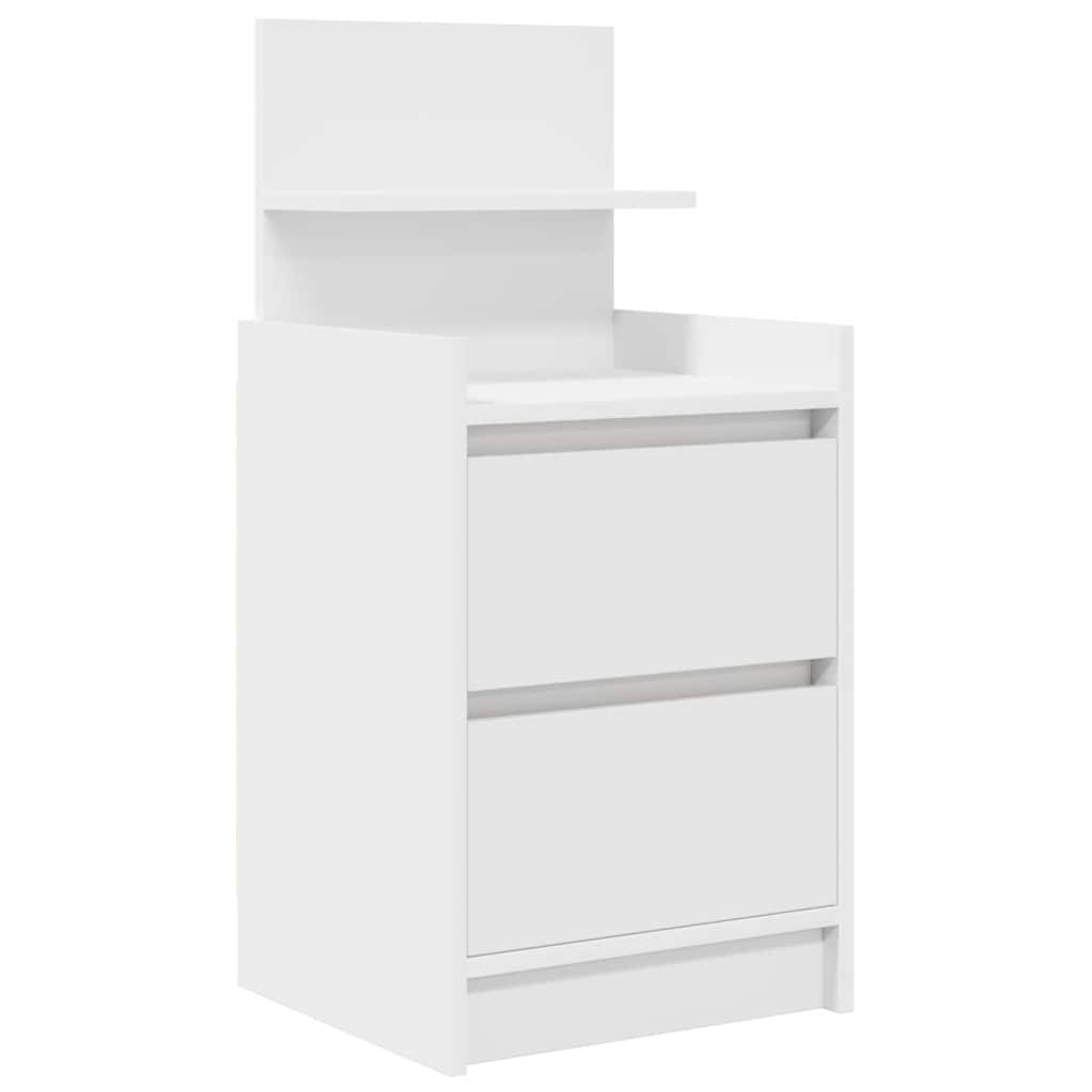 vidaXL Noptiera cu 2 sertare alb 38x34x80 cm vidaXL Noptiera cu 2 sertare alb 38x34x80 cm