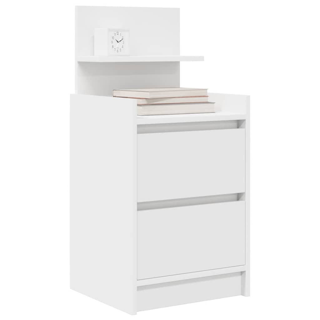 vidaXL Noptiera cu 2 sertare alb 38x34x80 cm vidaXL Noptiera cu 2 sertare alb 38x34x80 cm