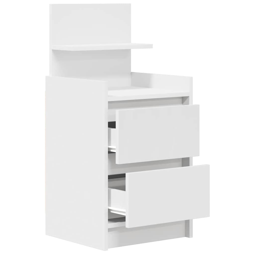 vidaXL Noptiera cu 2 sertare alb 38x34x80 cm vidaXL Noptiera cu 2 sertare alb 38x34x80 cm