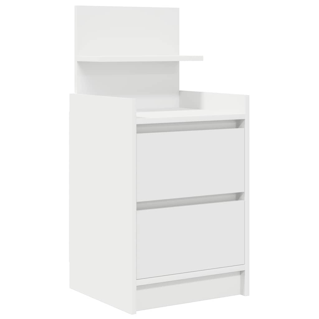 vidaXL Noptiere cu 2 sertare 2 buc Alb 38x34x80 cm
