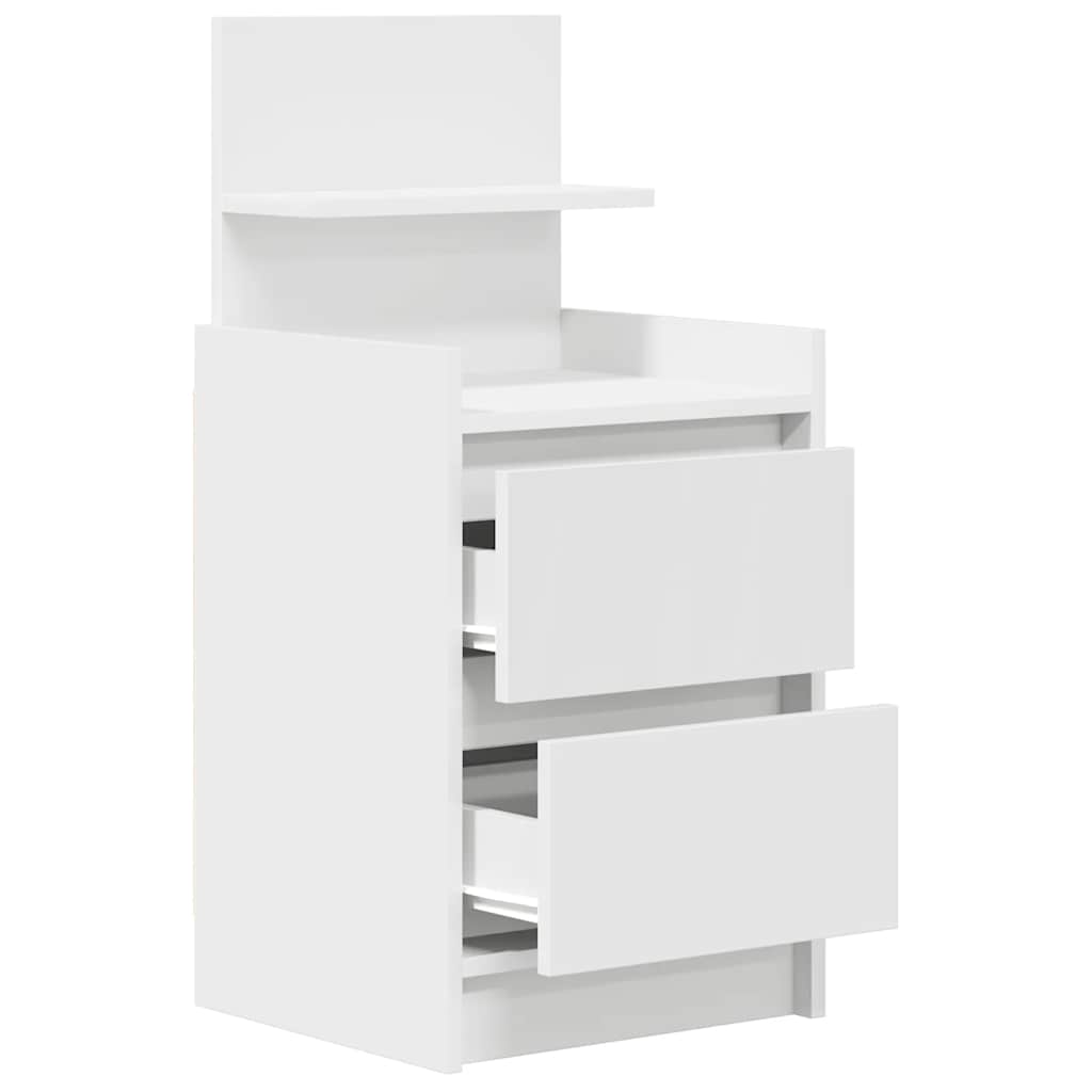 vidaXL Noptiere cu 2 sertare 2 buc Alb 38x34x80 cm