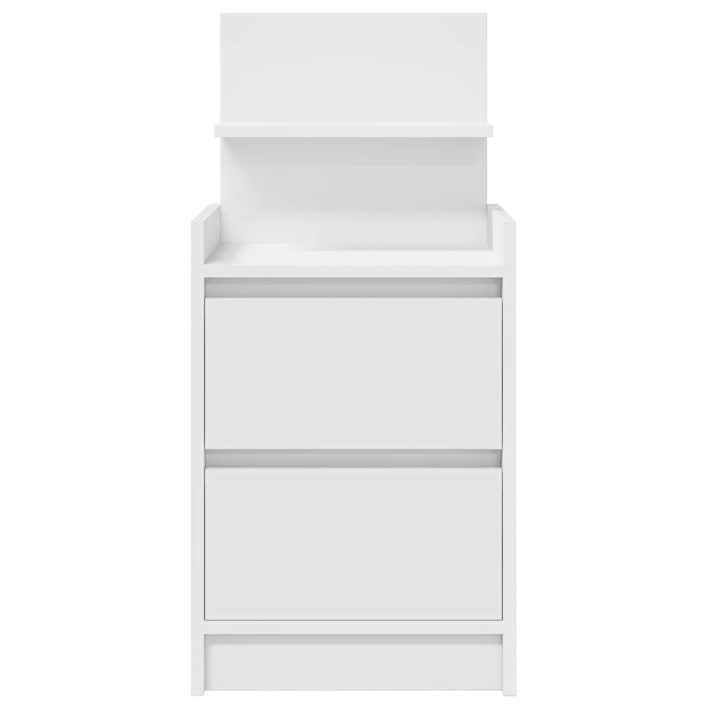 vidaXL Noptiere cu 2 sertare 2 buc Alb 38x34x80 cm