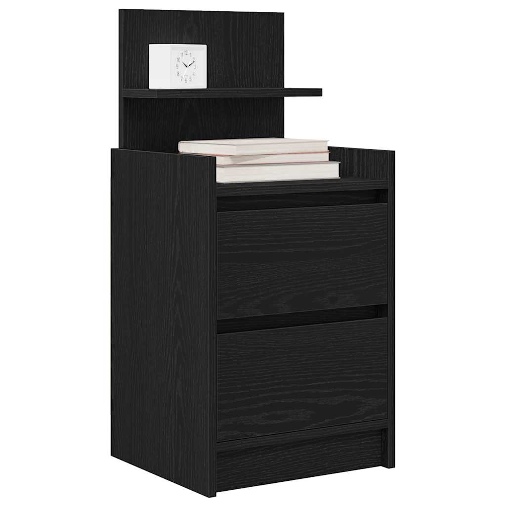 vidaXL Noptiera cu 2 sertare Negru 38x34x80 cm vidaXL Noptiera cu 2 sertare Negru 38x34x80 cm