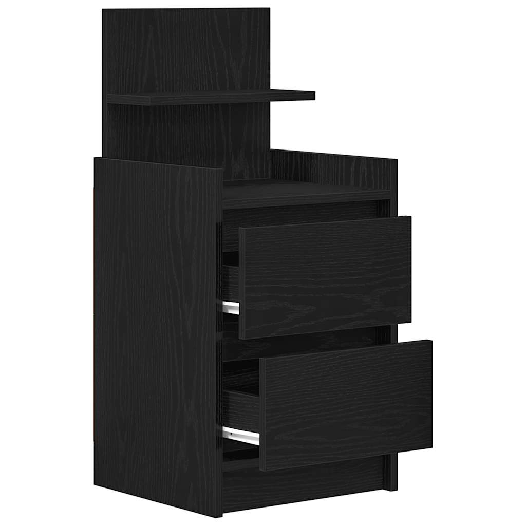 vidaXL Noptiere cu 2 sertare 2 buc Negru 38x34x80 cm