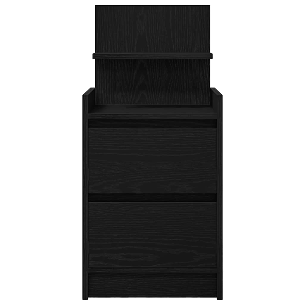 vidaXL Noptiere cu 2 sertare 2 buc Negru 38x34x80 cm