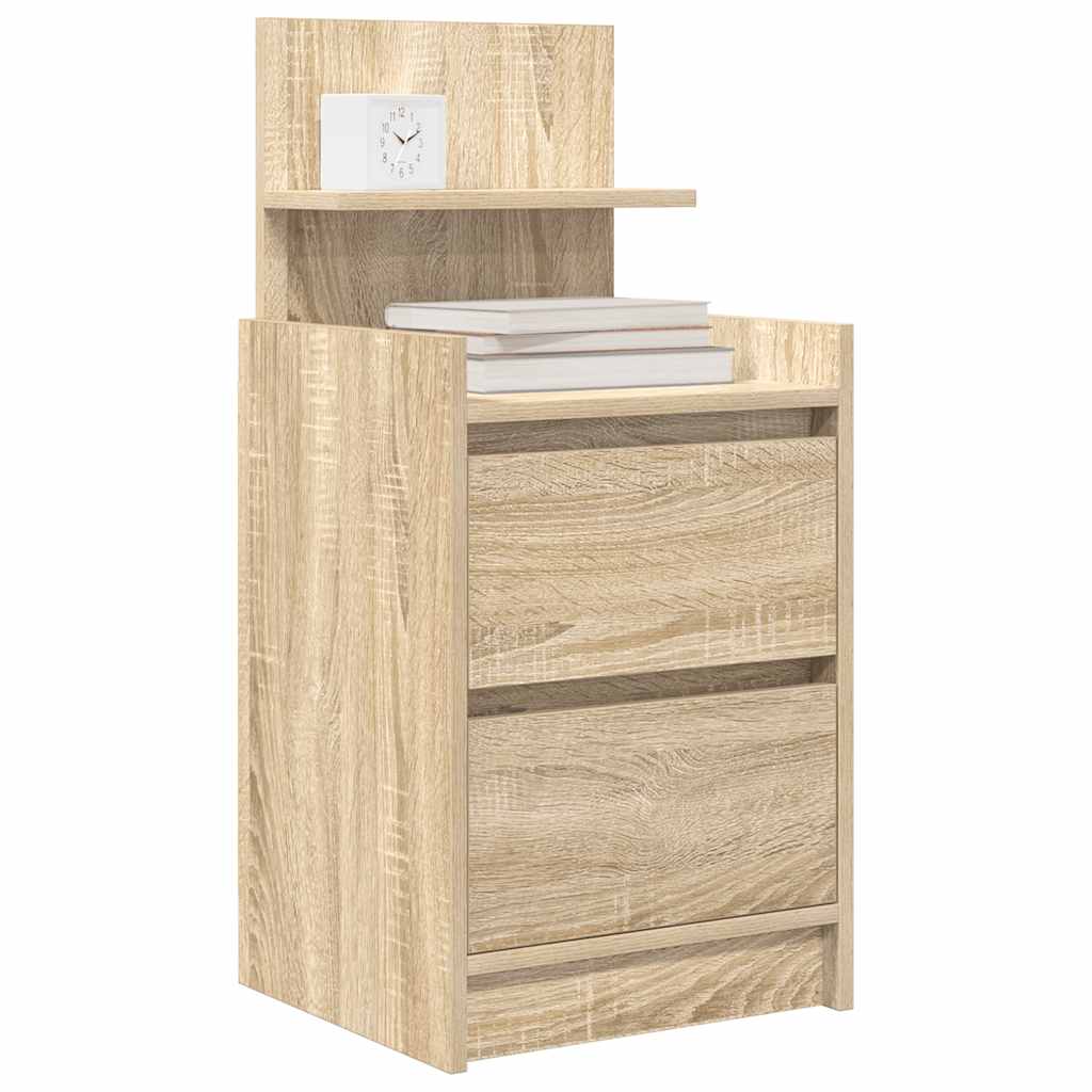 vidaXL Noptiere cu 2 sertare 2 buc Stejar Sonoma 38x34x80 cm