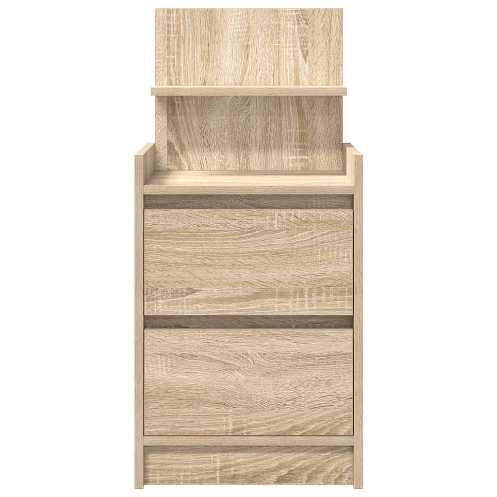 vidaXL Noptiere cu 2 sertare 2 buc Stejar Sonoma 38x34x80 cm