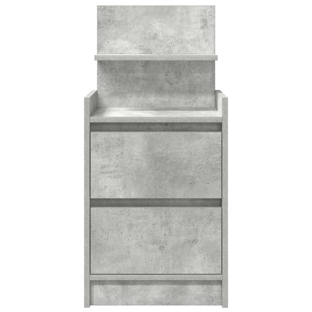 vidaXL Noptiera cu 2 sertare gri beton 38x34x80 cm vidaXL Noptiera cu 2 sertare gri beton 38x34x80 cm