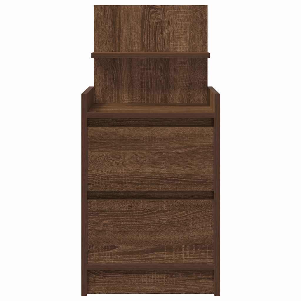 vidaXL Noptiere cu 2 sertare 2 buc Stejar maro 38x34x80 cm