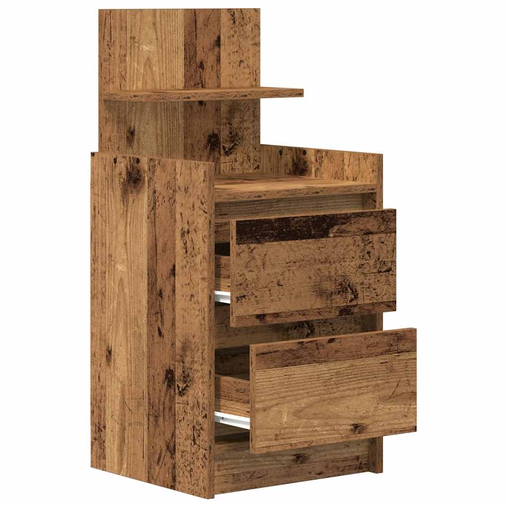 vidaXL Noptiera cu 2 sertare din lemn vechi 38x34x80 cm vidaXL Noptiera cu 2 sertare din lemn vechi 38x34x80 cm