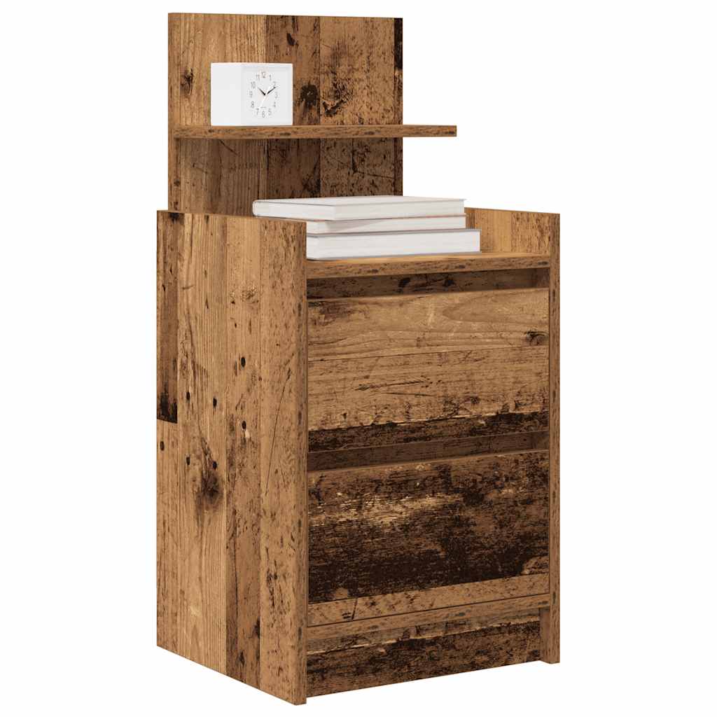 vidaXL Noptiere cu 2 sertare 2 buc Lemn vechi 38x34x80 cm