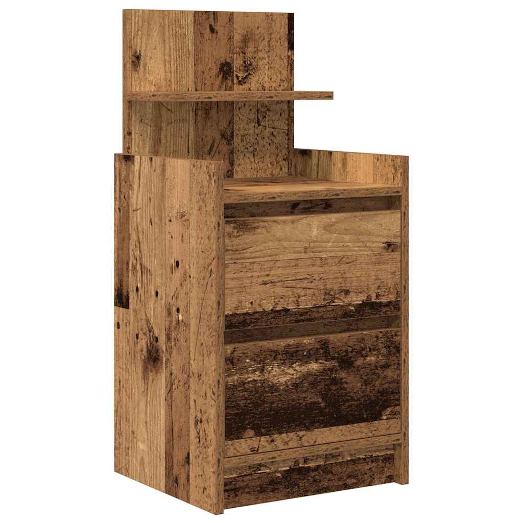 vidaXL Noptiere cu 2 sertare 2 buc Lemn vechi 38x34x80 cm