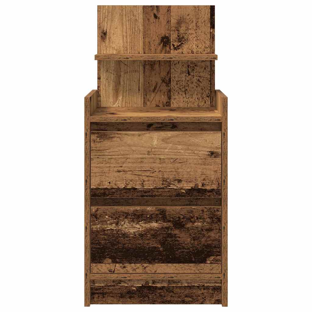 vidaXL Noptiere cu 2 sertare 2 buc Lemn vechi 38x34x80 cm