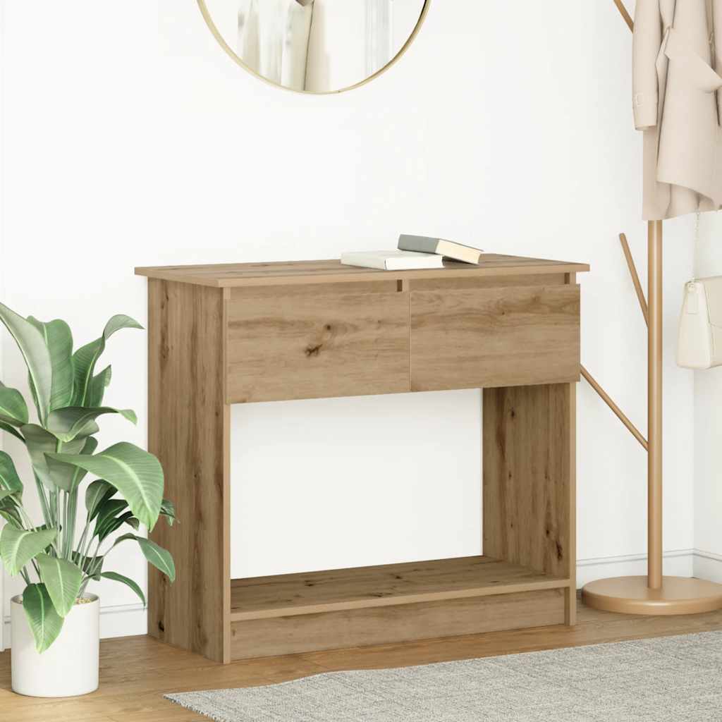 vidaXL Consolă cu sertare Artisan Stejar 85,5x38,5x74,5 cm vidaXL Consolă cu sertare Artisan Stejar 85,5x38,5x74,5 cm