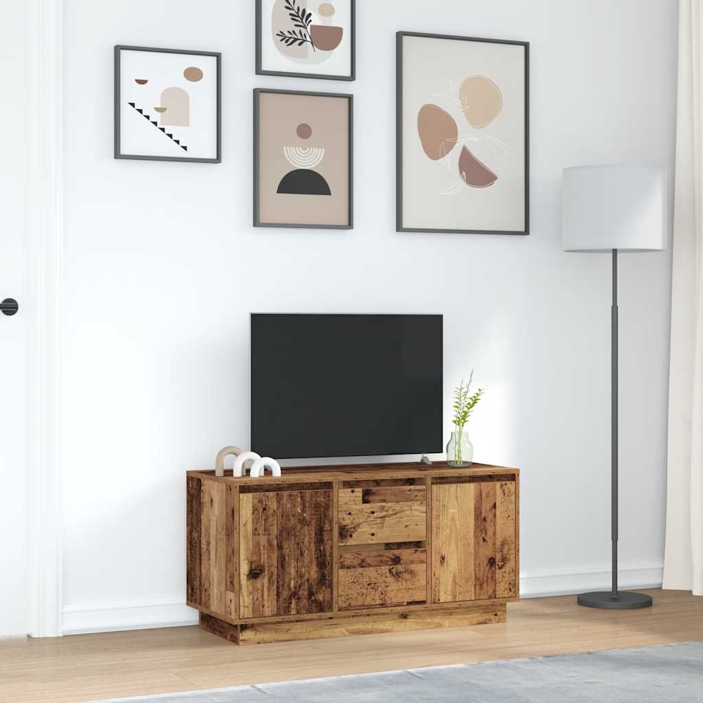 vidaXL Dulap TV cu lumini LED, lemn vechi, 100x41x50 cm vidaXL Dulap TV cu lumini LED, lemn vechi, 100x41x50 cm
