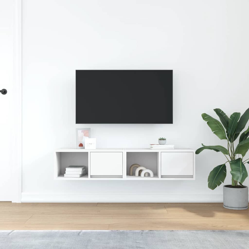 vidaXL Dulapuri TV 2 buc Alb 60x31x25,5 cm Lemn prelucrat vidaXL Dulapuri TV 2 buc Alb 60x31x25,5 cm Lemn prelucrat