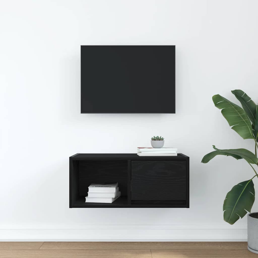 vidaXL Dulap TV Stejar negru 60x31x25,5 cm Lemn prelucrat