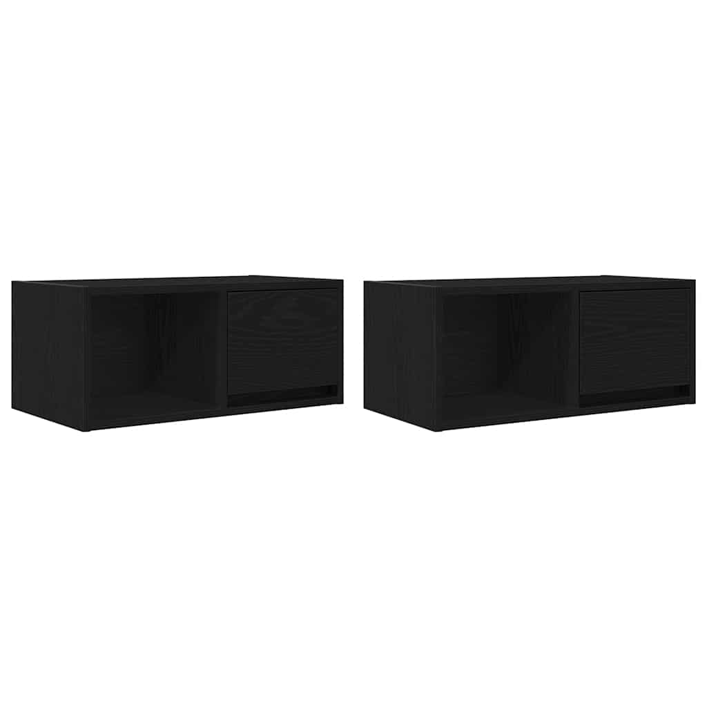 vidaXL Dulapuri TV 2 buc stejar negru 60x31x25,5 cm lemn prelucrat