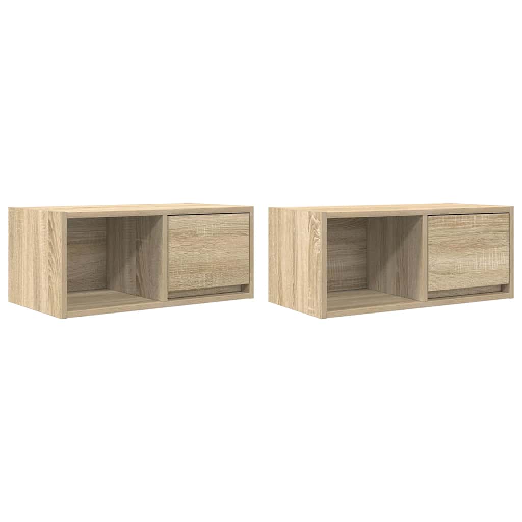 vidaXL Dulapuri TV 2 buc Stejar Sonoma 60x31x25,5 cm Lemn prelucrat