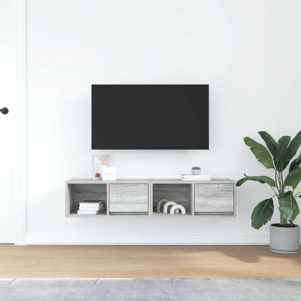 vidaXL Dulapuri TV 2 buc Gri Sonoma 60x31x25,5 cm Lemn prelucrat