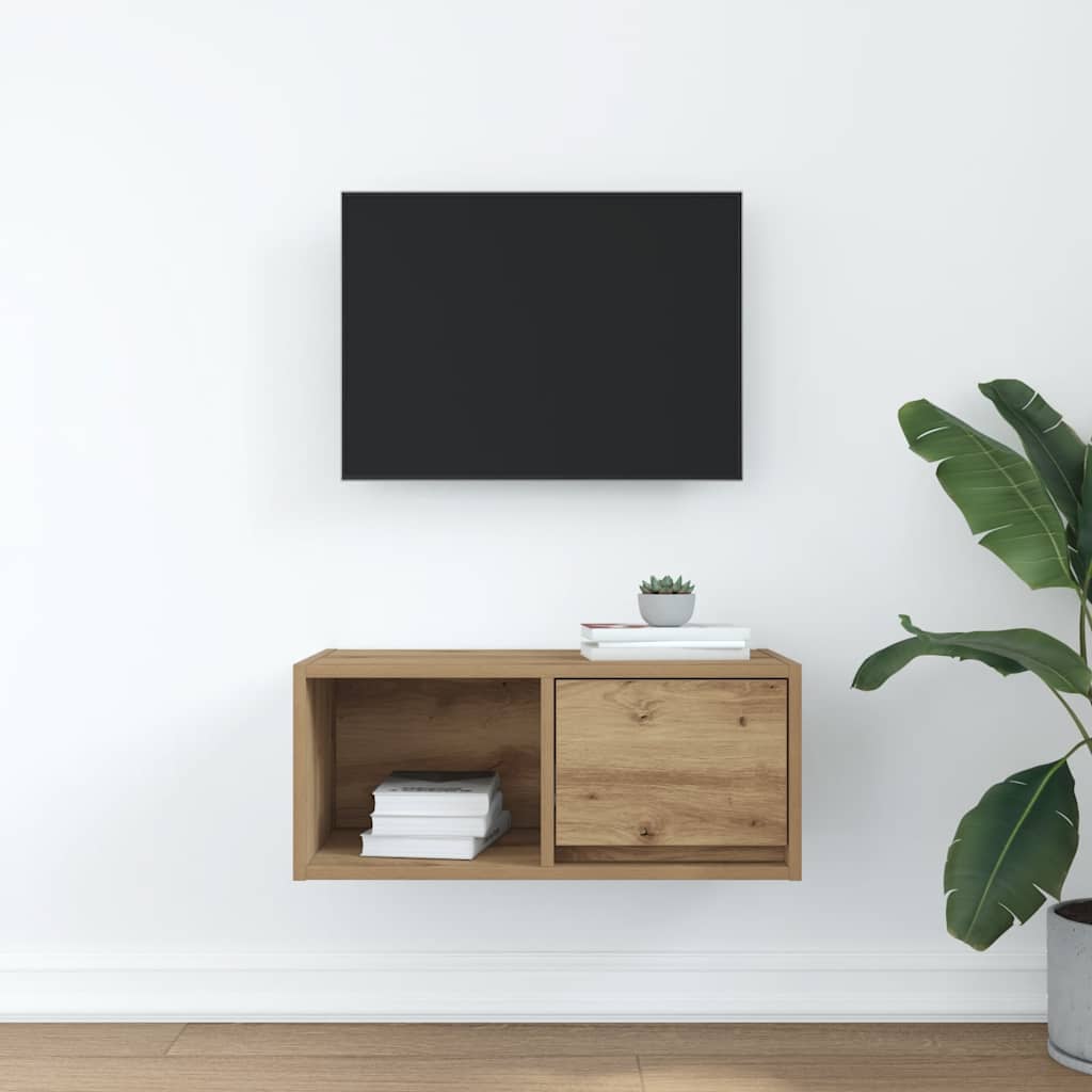 vidaXL Dulap TV Artisan Stejar 60x31x25,5 cm Lemn prelucrat