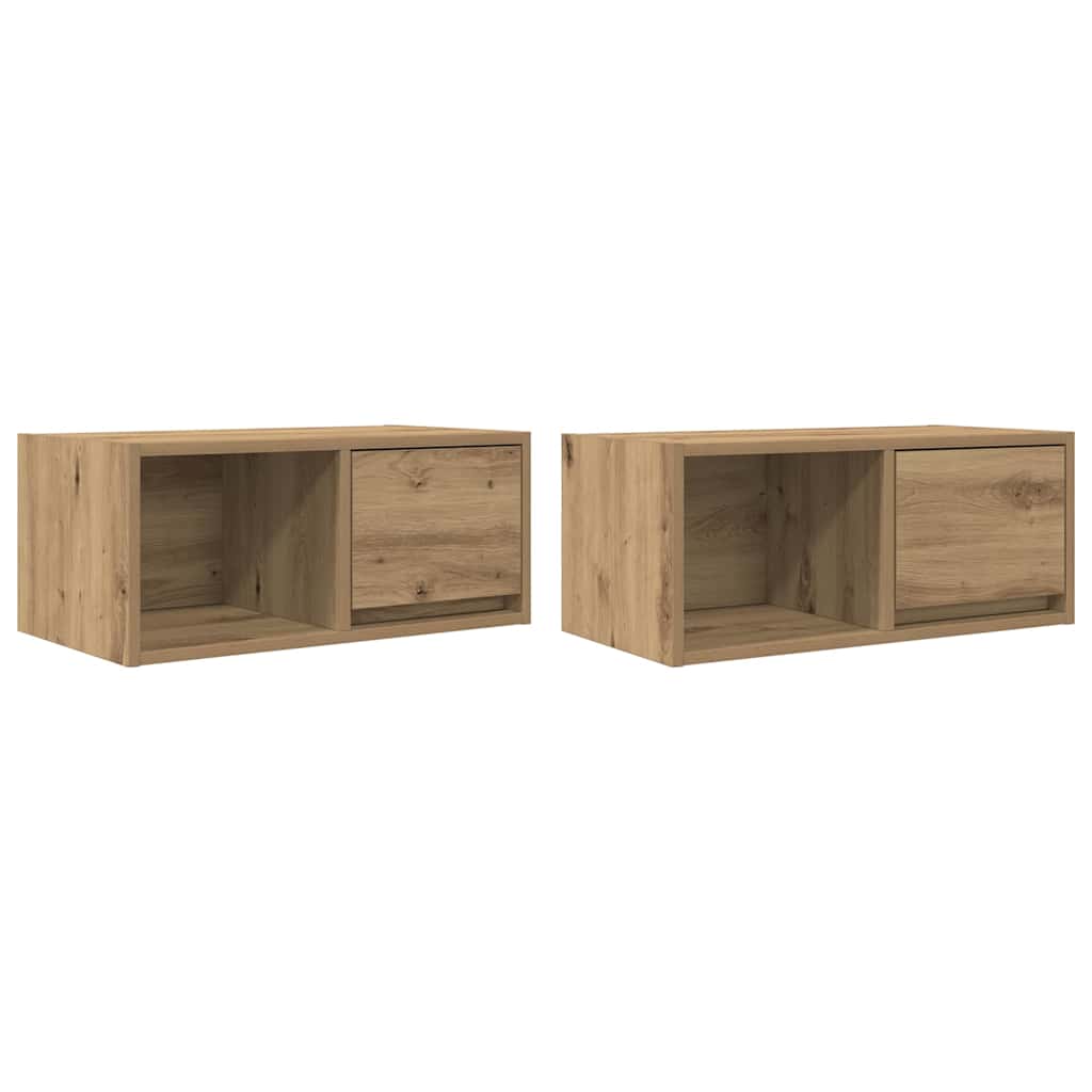 vidaXL Dulapuri TV 2 buc Stejar Artisan 60x31x25,5 cm Lemn prelucrat