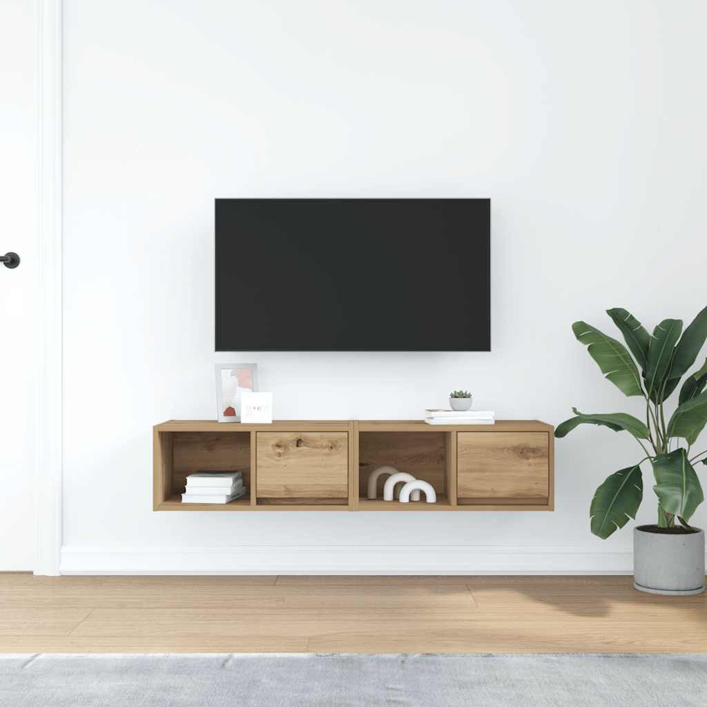 vidaXL Dulapuri TV 2 buc Stejar Artisan 60x31x25,5 cm Lemn prelucrat