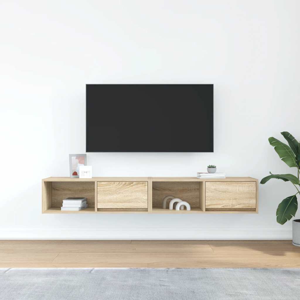 vidaXL Dulapuri TV 2 buc Stejar Sonoma 80x31x25,5 cm Lemn prelucrat