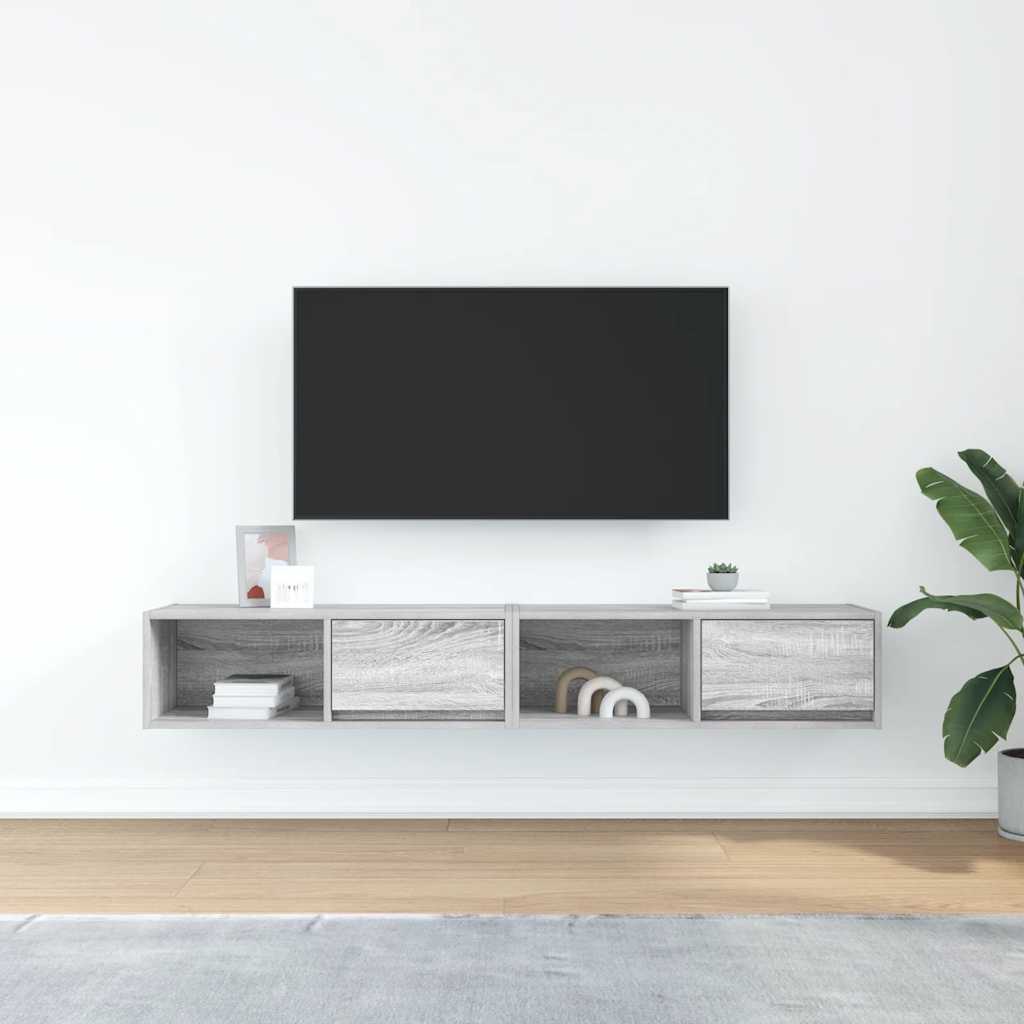 vidaXL Dulapuri TV 2 buc Gri Sonoma 80x31x25,5 cm Lemn prelucrat