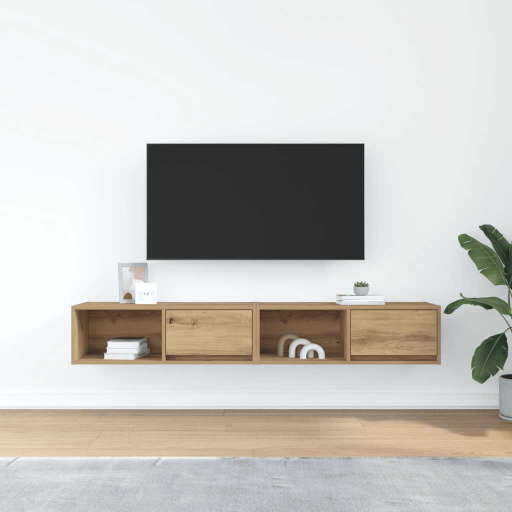 vidaXL Dulapuri TV 2 buc Stejar Artisan 80x31x25,5 cm Lemn prelucrat