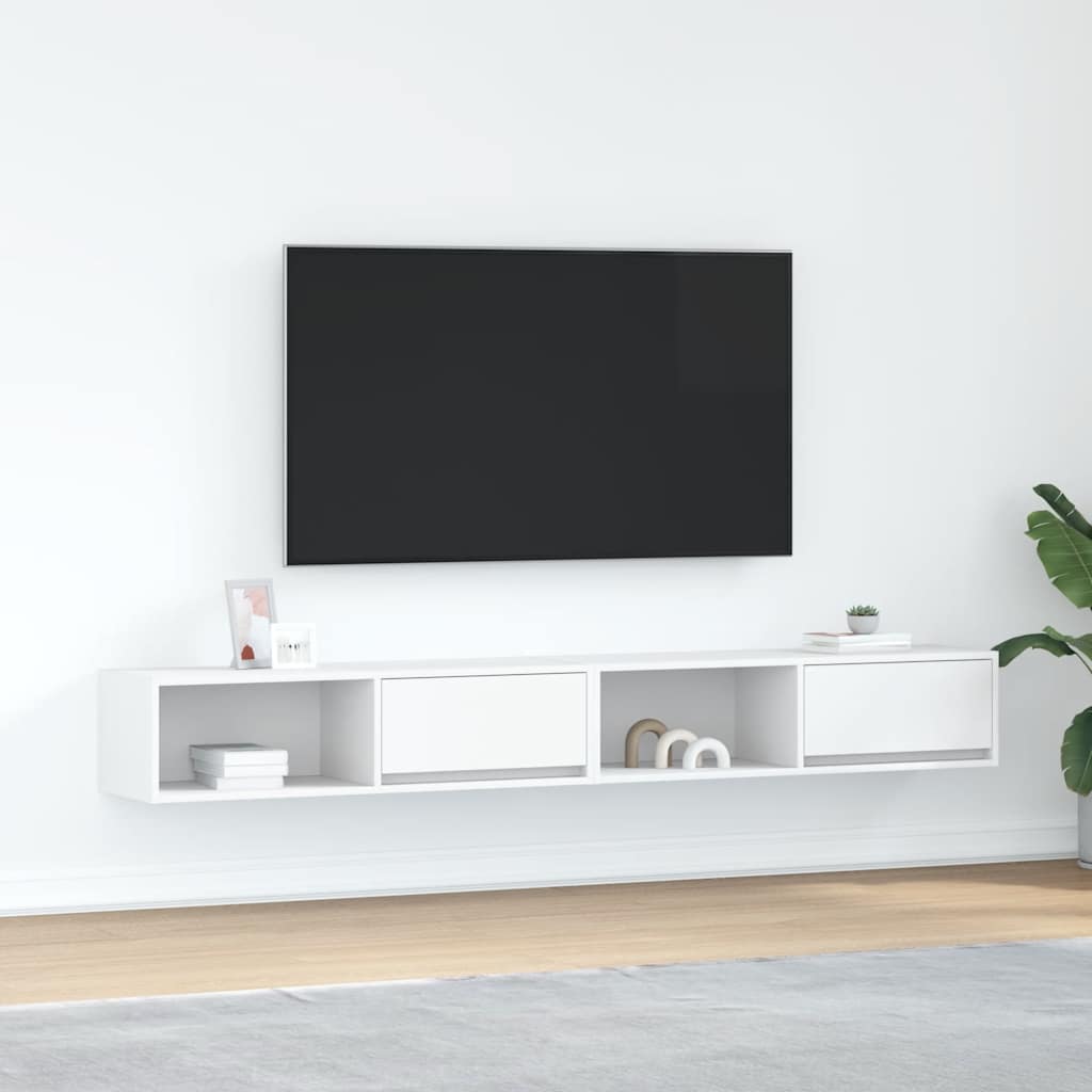 vidaXL Dulapuri TV 2 buc Alb 100x31x25,5 cm Lemn prelucrat vidaXL Dulapuri TV 2 buc Alb 100x31x25,5 cm Lemn prelucrat