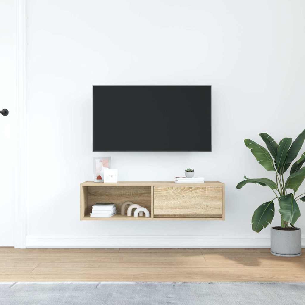 vidaXL Comodă TV, stejar sonoma, 100x31x25,5 cm, lemn prelucrat vidaXL Comodă TV, stejar sonoma, 100x31x25,5 cm, lemn prelucrat