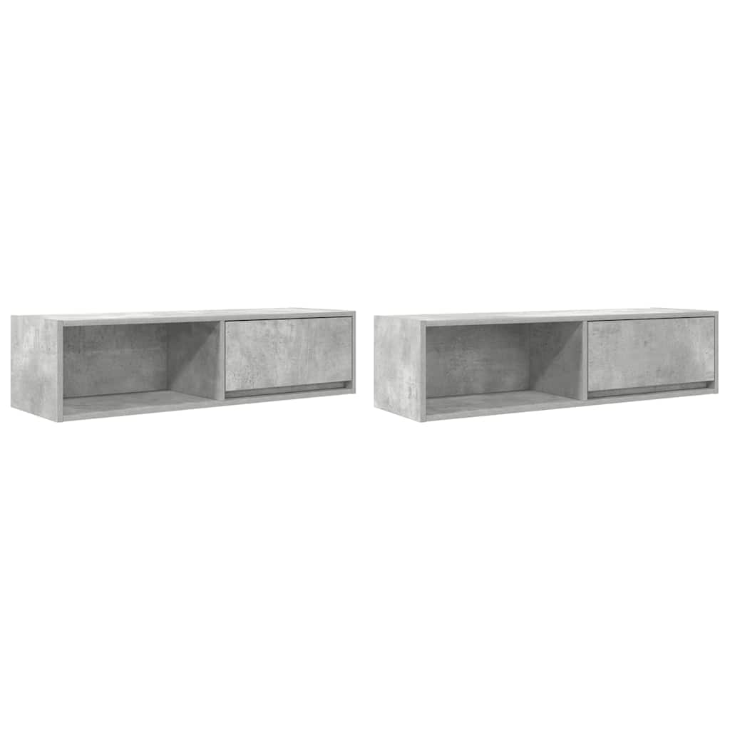 vidaXL Dulapuri TV 2 buc Beton Gri 100x31x25,5 cm Lemn prelucrat vidaXL Dulapuri TV 2 buc Beton Gri 100x31x25,5 cm Lemn prelucrat
