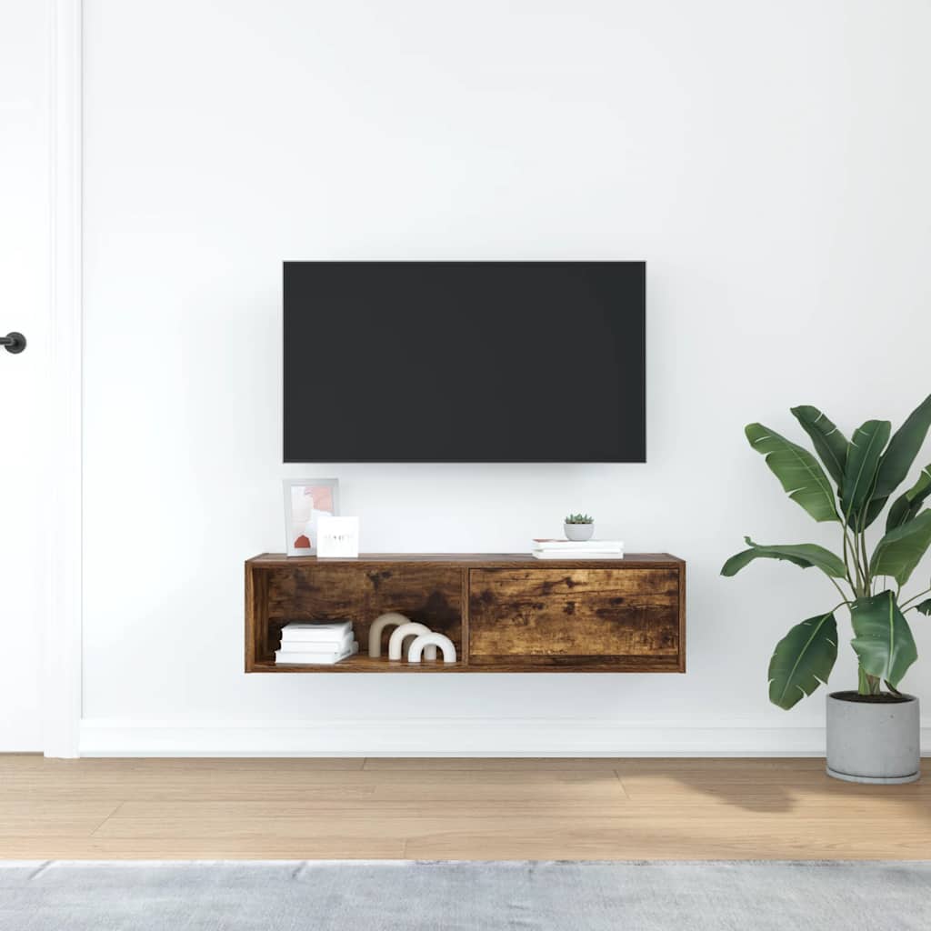 vidaXL Dulap TV stejar afumat 100x31x25,5 cm Lemn prelucrat