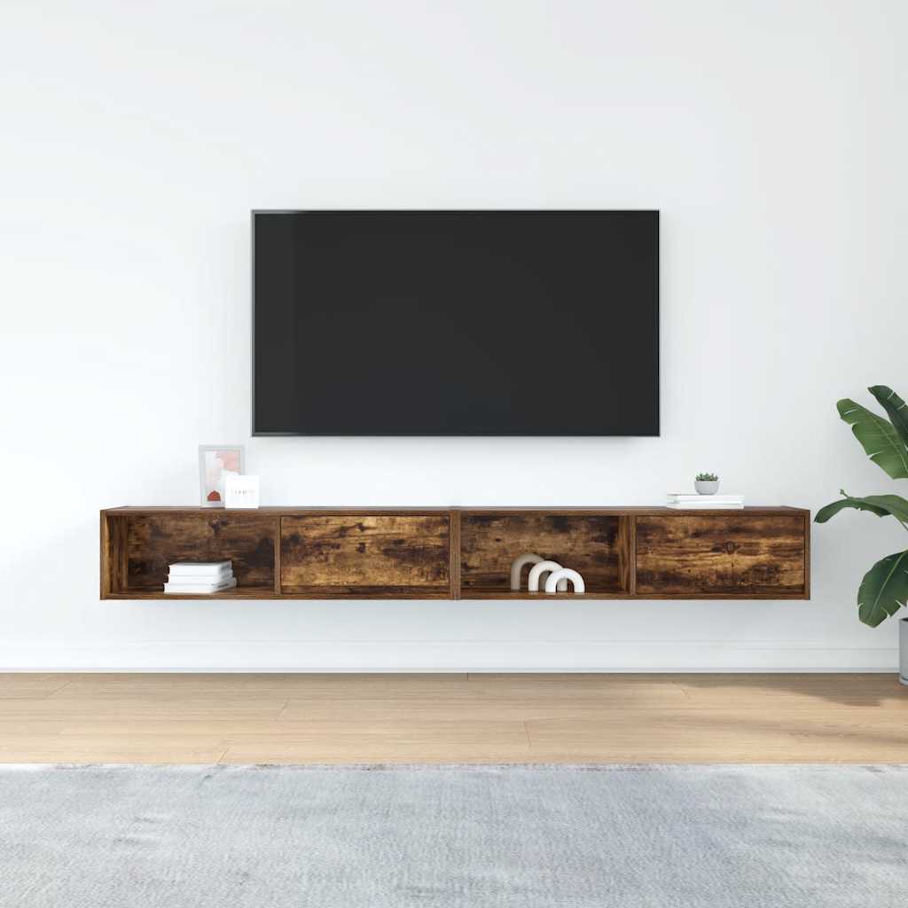 vidaXL Dulapuri TV 2 buc Stejar afumat 100x31x25,5 cm Lemn prelucrat