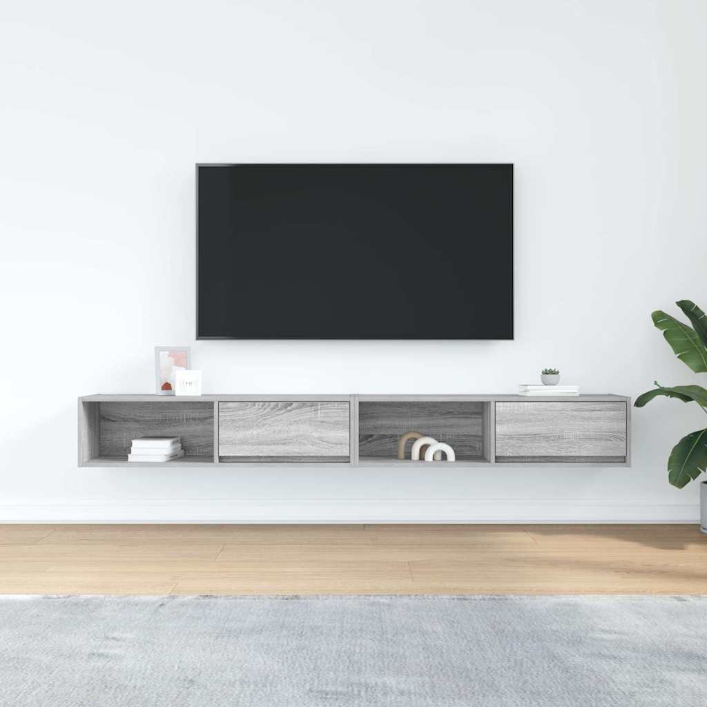 vidaXL Dulapuri TV 2 buc Gri Sonoma 100x31x25,5 cm Lemn prelucrat vidaXL Dulapuri TV 2 buc Gri Sonoma 100x31x25,5 cm Lemn prelucrat