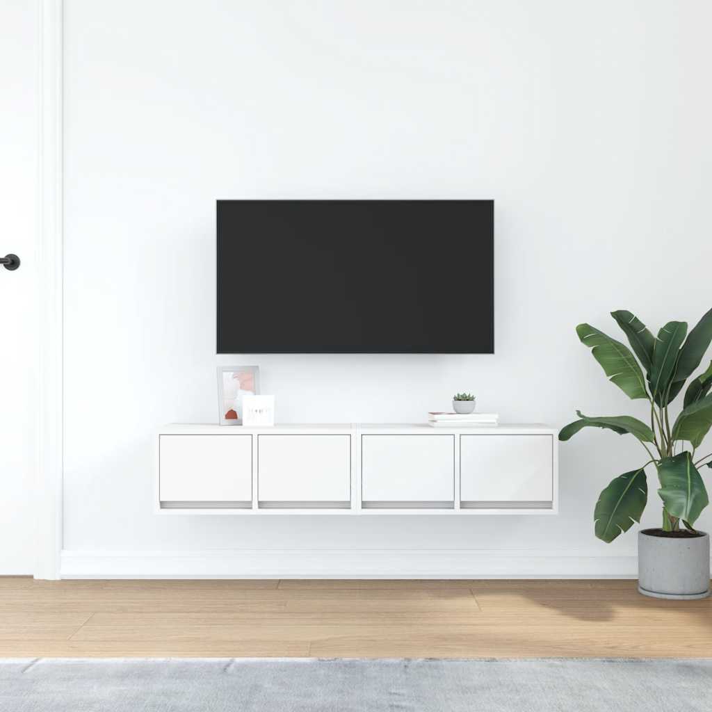 vidaXL Dulapuri TV 2 buc Alb 60x31x25,5 cm Lemn prelucrat