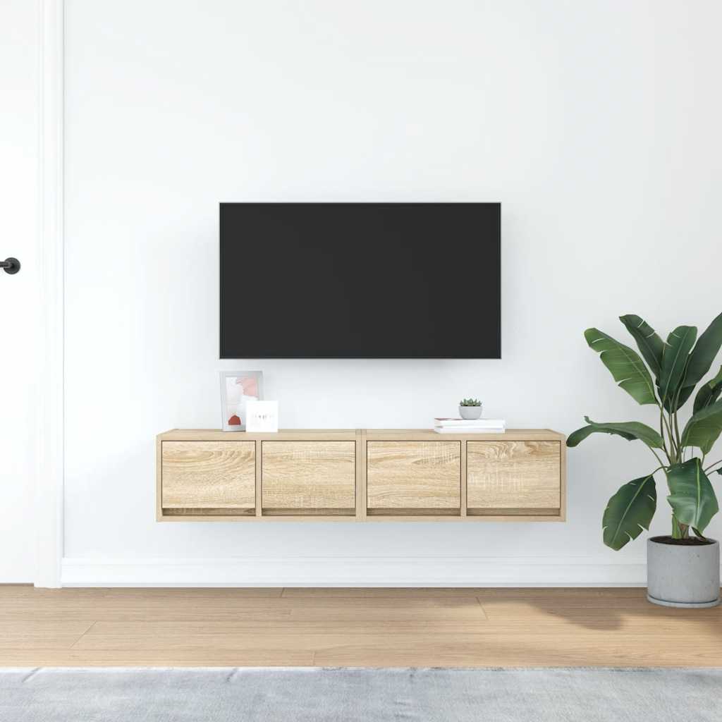 vidaXL Dulapuri TV 2 buc Stejar Sonoma 60x31x25,5 cm Lemn prelucrat