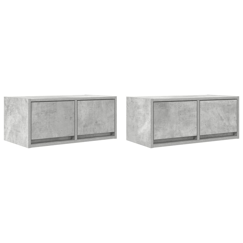 vidaXL Dulapuri TV 2 buc Beton Gri 60x31x25,5 cm Lemn prelucrat vidaXL Dulapuri TV 2 buc Beton Gri 60x31x25,5 cm Lemn prelucrat