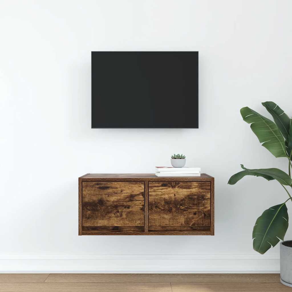 vidaXL Dulap TV stejar afumat 60x31x25,5 cm din lemn de prelucrare