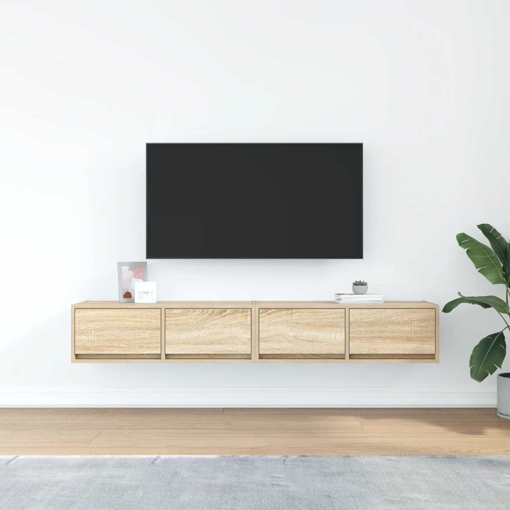 vidaXL Dulapuri TV 2 buc Stejar Sonoma 80x31x25,5 cm Lemn prelucrat