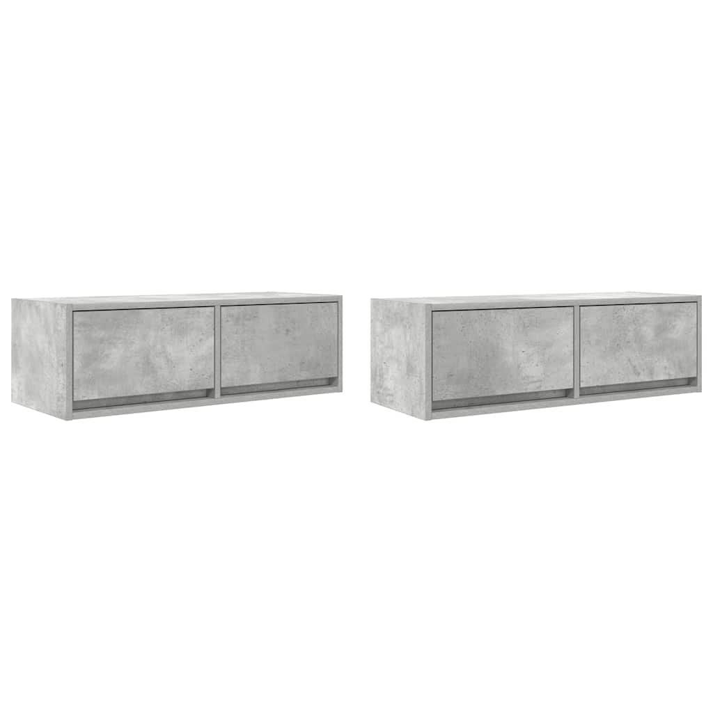 vidaXL Dulapuri TV 2 buc Beton Gri 80x31x25,5 cm Lemn prelucrat vidaXL Dulapuri TV 2 buc Beton Gri 80x31x25,5 cm Lemn prelucrat