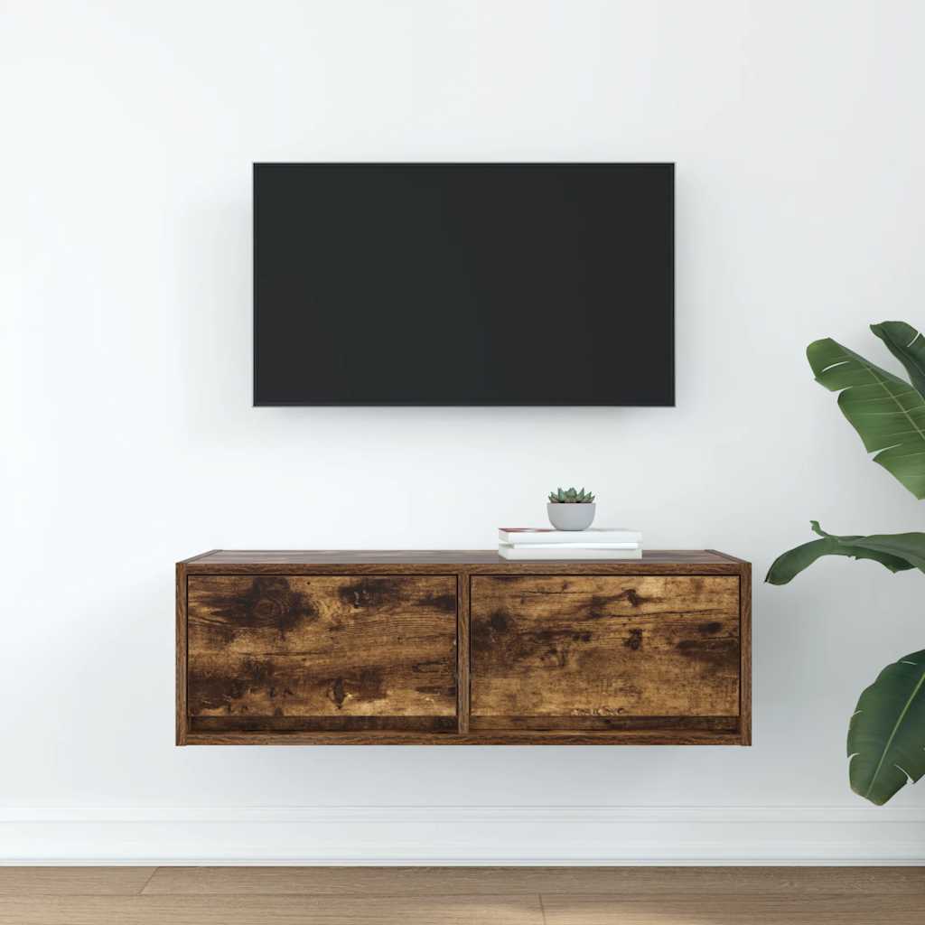 vidaXL Dulap TV stejar afumat 80x31x25,5 cm din lemn de prelucrare