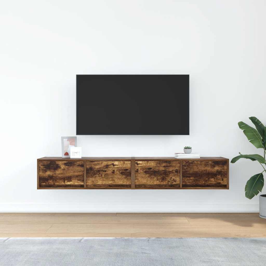 vidaXL Dulapuri TV 2 buc Stejar afumat 80x31x25,5 cm Lemn prelucrat